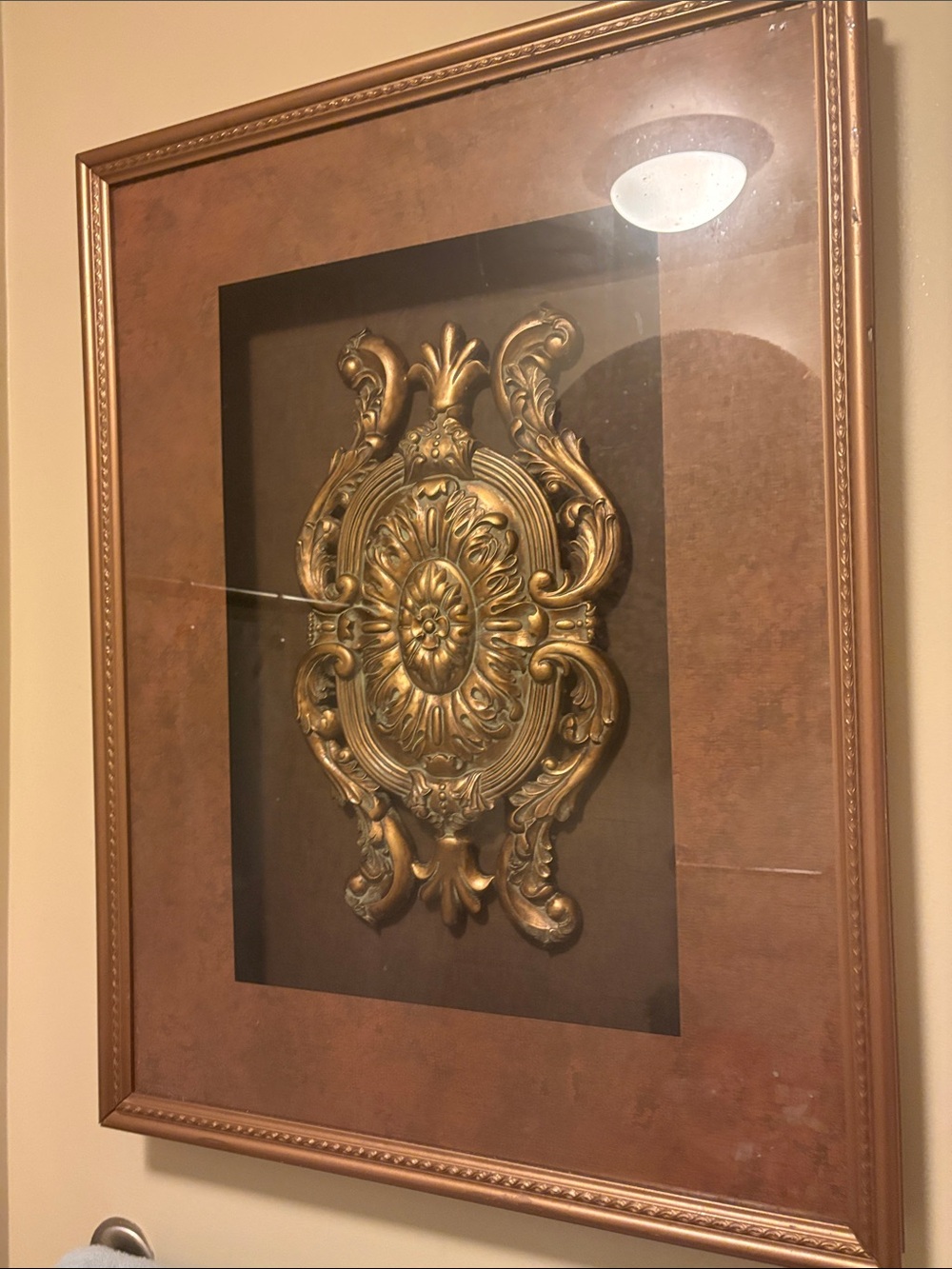 Ornate Gold Wall Medallion Framed Art - Home Wall Decor